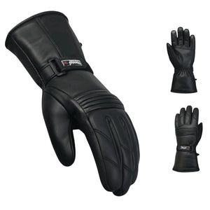 Men’s Cowhide Leather Thermal Insulation Motorcycle Gloves-TruClothing