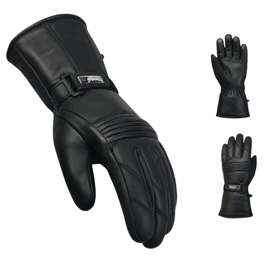 Men’s Cowhide Leather Thermal Insulation Motorcycle Gloves-TruClothing