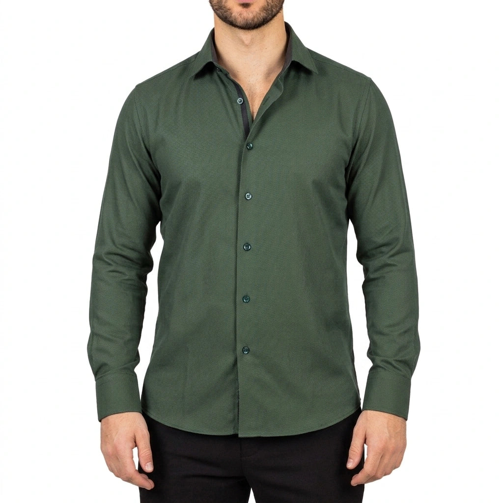 Men's Forest Green Double Cuff Oxford Shirt