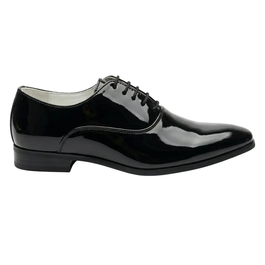 Men’s Formal Patent PU Leather Oxford Shoes-TruClothing