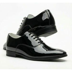 Men’s Formal Patent PU Leather Oxford Shoes-TruClothing