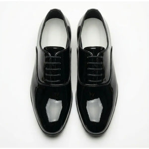 Men’s Formal Patent PU Leather Oxford Shoes-TruClothing