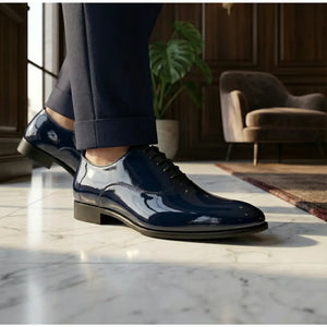 Men’s Formal Patent PU Leather Oxford Shoes-TruClothing