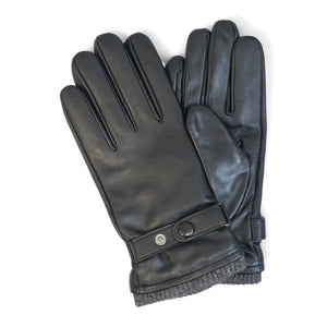 Men’s Genuine Leather Ribbed Knit Cuff Gloves-TruClothing