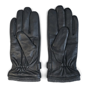 Men’s Genuine Leather Ribbed Knit Cuff Gloves-TruClothing