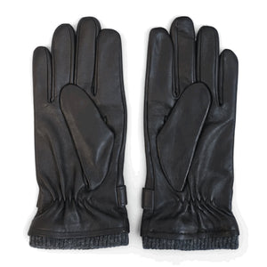 Men’s Genuine Leather Ribbed Knit Cuff Gloves-TruClothing