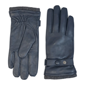 Men’s Genuine Leather Ribbed Knit Cuff Gloves-TruClothing