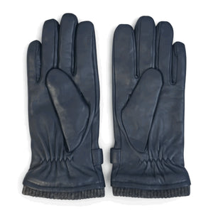 Men’s Genuine Leather Ribbed Knit Cuff Gloves-TruClothing