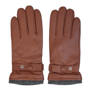 Men’s Genuine Leather Ribbed Knit Cuff Gloves-TruClothing
