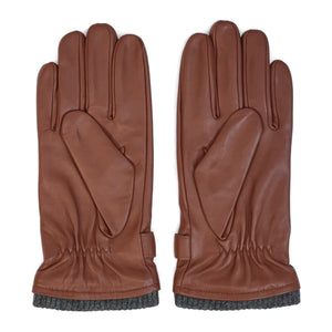 Men’s Genuine Leather Ribbed Knit Cuff Gloves-TruClothing
