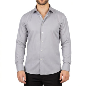 Men's Grey Double Cuff Oxford Shirt