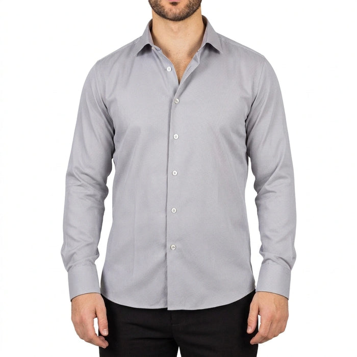 Men's Grey Double Cuff Oxford Shirt