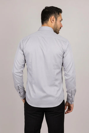 Men's Grey Double Cuff Oxford Shirt