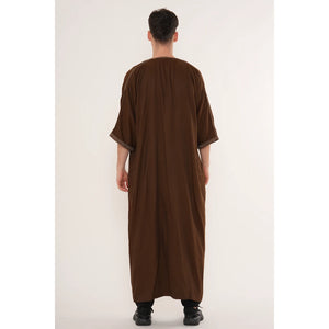 Men's Half Sleeve Embroidery Moroccan Thobe-TruClothing