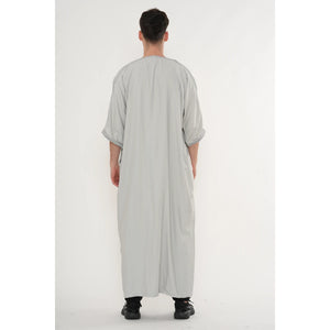 Men's Half Sleeve Embroidery Moroccan Thobe-TruClothing