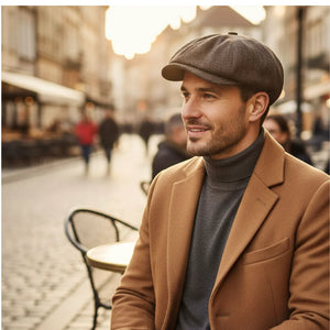 Men's Herringbone Newsboy Classic Flat Cap-TruClothing
