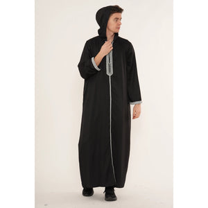 Men's Hooded Gandoura Embroidery Moroccan Thobe-TruClothing