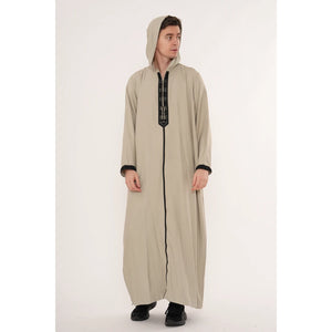 Men's Hooded Gandoura Embroidery Moroccan Thobe-TruClothing