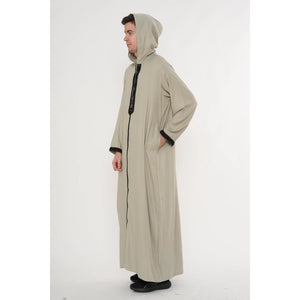 Men's Hooded Gandoura Embroidery Moroccan Thobe-TruClothing