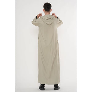 Men's Hooded Gandoura Embroidery Moroccan Thobe-TruClothing
