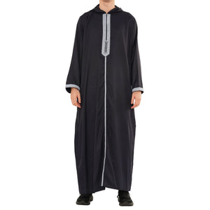 Men's Hooded Gandoura Embroidery Moroccan Thobe-TruClothing