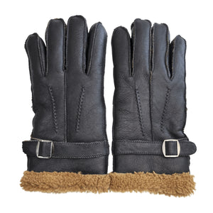 Mănuși pentru bărbați din piele de oaie întoarsă cu căptușeală din lână - Maro - Infinity Leather - 11