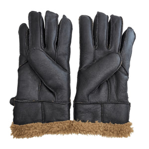 Mănuși pentru bărbați din piele de oaie întoarsă cu căptușeală din lână - Maro - Infinity Leather - 15