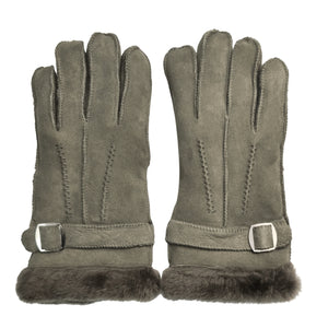 Mănuși pentru bărbați din piele de oaie întoarsă cu căptușeală din lână - Gri - Infinity Leather - 1