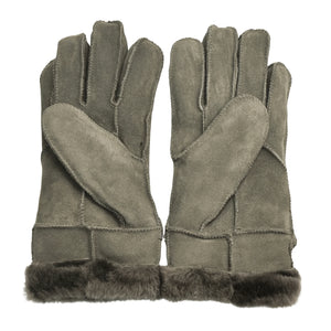 Mănuși pentru bărbați din piele de oaie întoarsă cu căptușeală din lână - Gri - Infinity Leather - 5