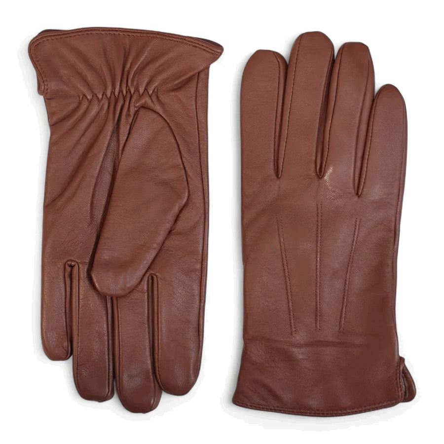 Men's Leather Wool Lined Elastic Wrist Gloves-TruClothing