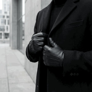 Men's Leather Wool Lined Gloves-TruClothing