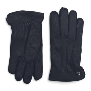 Men’s Leather Wool Lined Snap Button Closure Winter Gloves-TruClothing