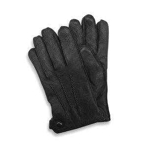 Men’s Leather Wool Lined Snap Button Closure Winter Gloves-TruClothing