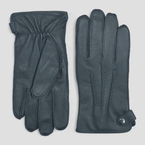 Men’s Leather Wool Lined Snap Button Closure Winter Gloves-TruClothing