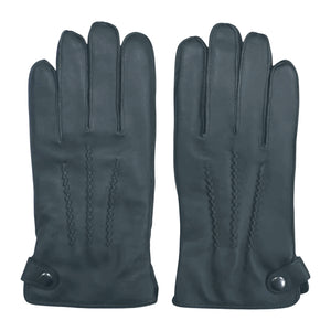 Men’s Leather Wool Lined Snap Button Closure Winter Gloves-TruClothing