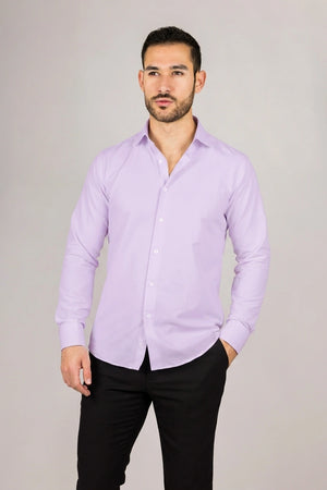 Men's Lilac Double Cuff Oxford Shirt
