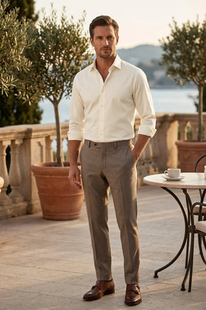 Men's Long Sleeve Button-Down Dress Shirt