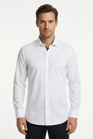 Men's Slim Fit Long Sleeve Button-Down Dress Shirt