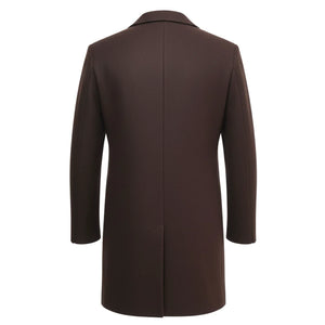 Men's Notched Lapel Collar Wool Blend Overcoat-TruClothing