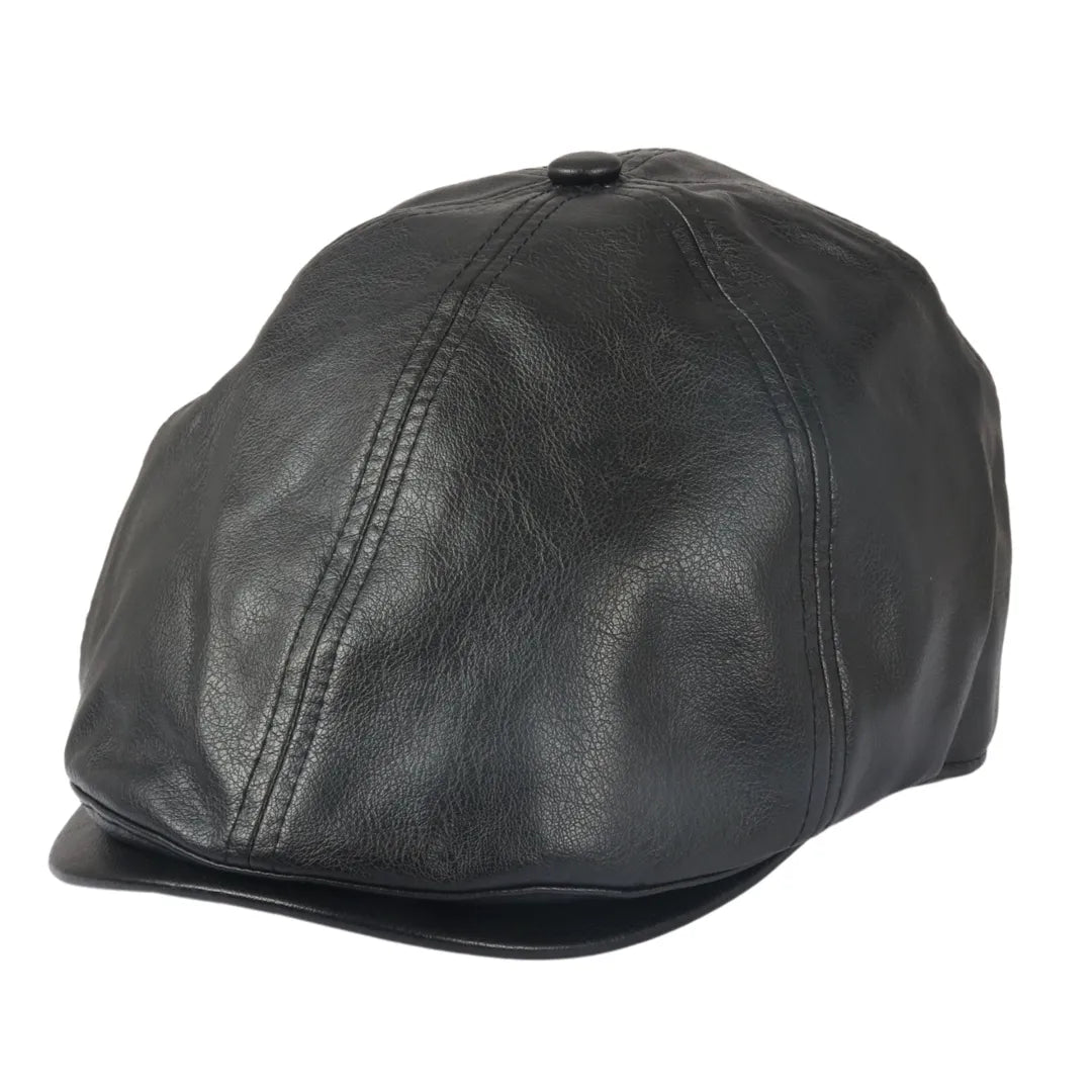 Men s PU Leather Gatsby Duckbill Flat Cap TruClothing