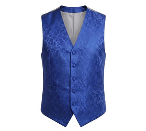Men's Paisley Floral 3 Piece Bow Tie Hankie Waistcoat Set