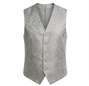 Men's Paisley Floral 3 Piece Bow Tie Hankie Waistcoat Set