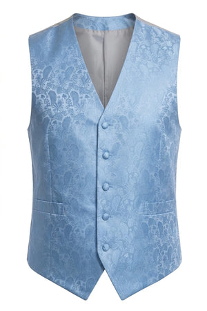Men's Paisley Floral 3 Piece Bow Tie Hankie Waistcoat Set