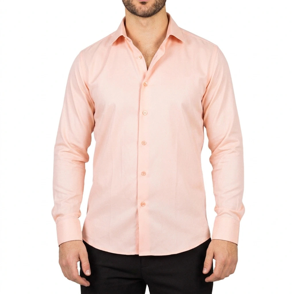 Men's Peach Double Cuff Oxford Shirt
