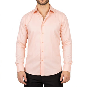 Men's Peach Double Cuff Oxford Shirt