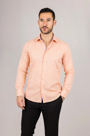 Men's Peach Double Cuff Oxford Shirt