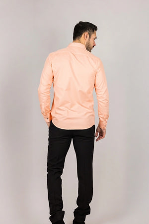 Men's Peach Double Cuff Oxford Shirt