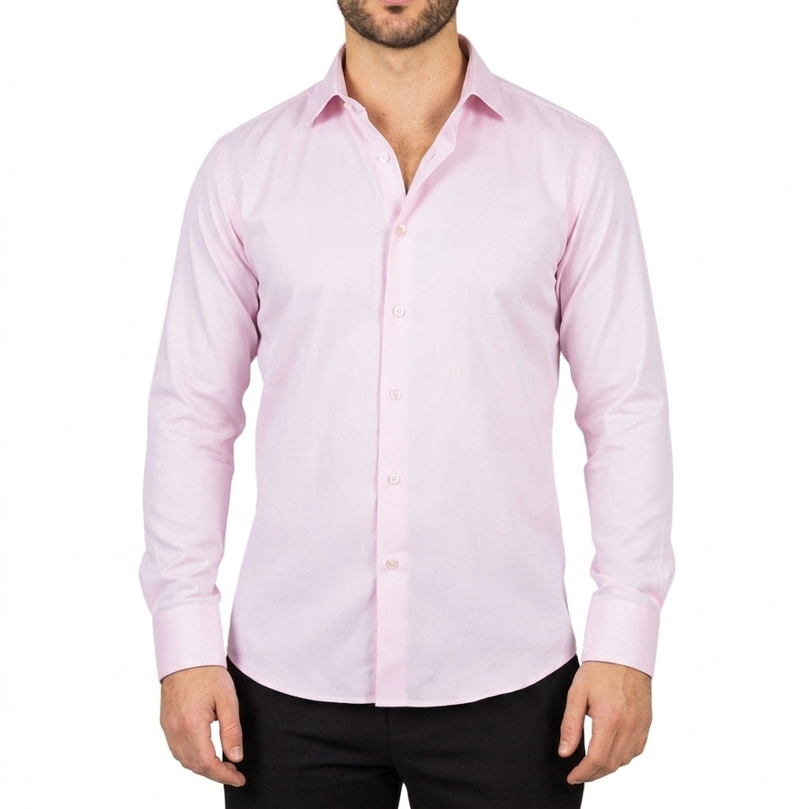 Men's Pink Double Cuff Oxford Shirt - TruClothing.com - 1