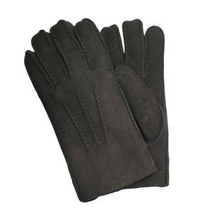 Mănuși pentru bărbați din piele întoarsă de oaie căptușite cu lână - Negru - Infinity Leather - 4