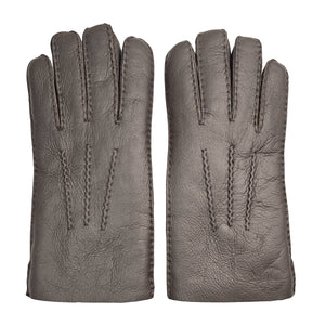 Mănuși pentru bărbați din piele întoarsă de oaie căptușite cu lână - Maro - Infinity Leather - 6